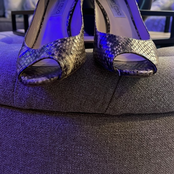 Jimmy Choo Snakeskin Peep Toe Pumps…Size 37 - Picture 3 of 7